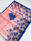 MG 445 Plain Linen Digital Printed Designer Saree Surat Wholesale Market
